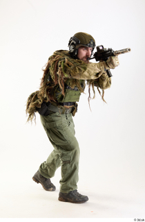 Alex Lee in ghillie Crouching Shooting crouching shooting whole body…